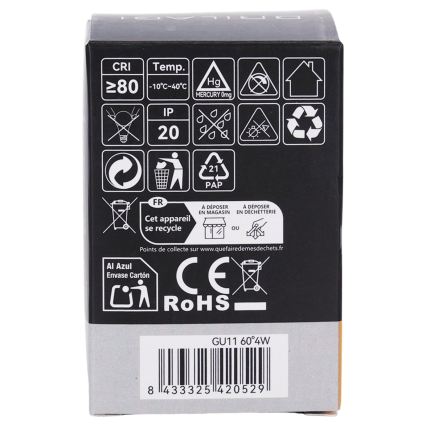 Bec LED MR11 GU10/4W/230V 3000K 60° negru - BRILAGI