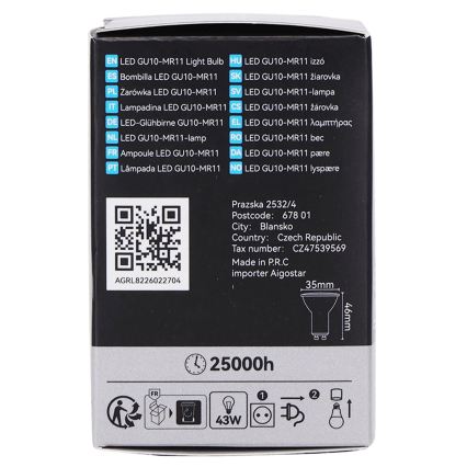 Bec LED MR11 GU10/4W/230V 3000K 60° negru - BRILAGI