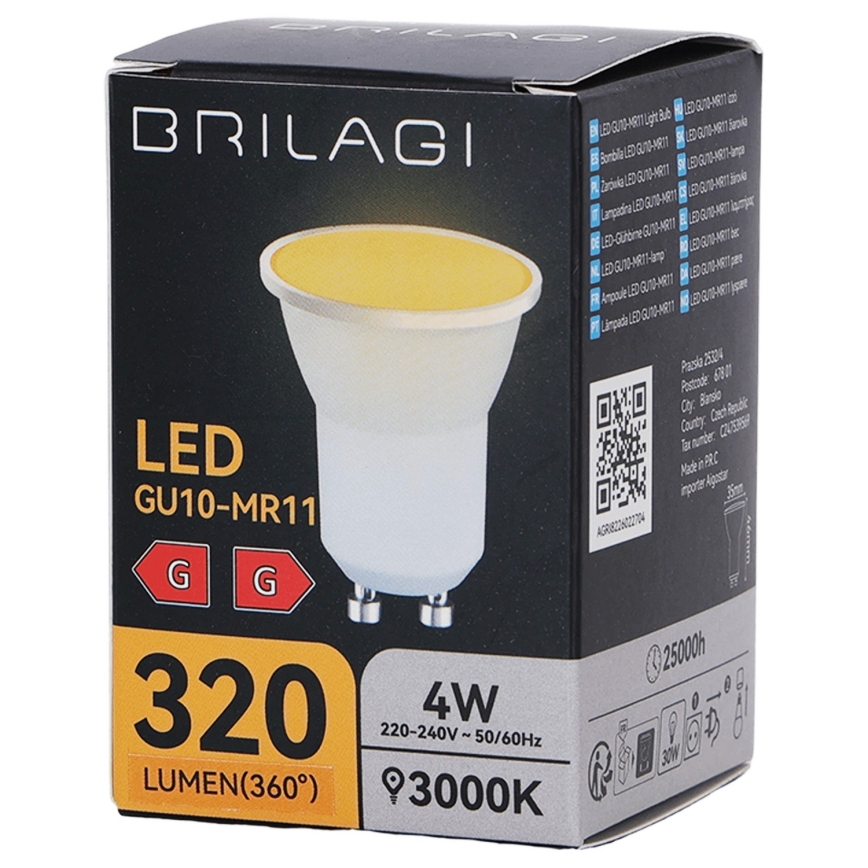 Bec LED MR11 GU10/4W/230V 3000K - BRILAGI