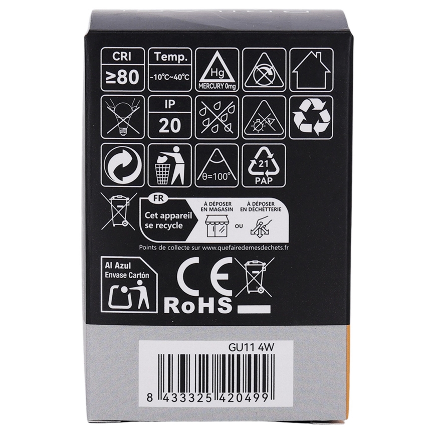 Bec LED MR11 GU10/4W/230V 3000K - BRILAGI