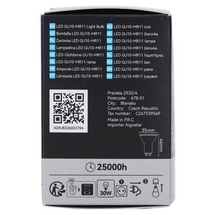 Bec LED MR11 GU10/4W/230V 3000K negru - BRILAGI
