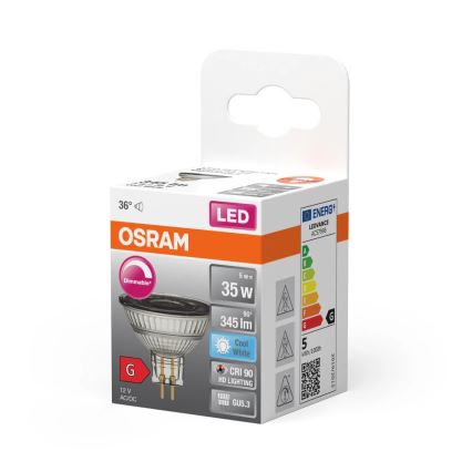 Bec LED MR16 dimabil GU5,3/5W/12V 4000K 36° CRI 90 - Osram