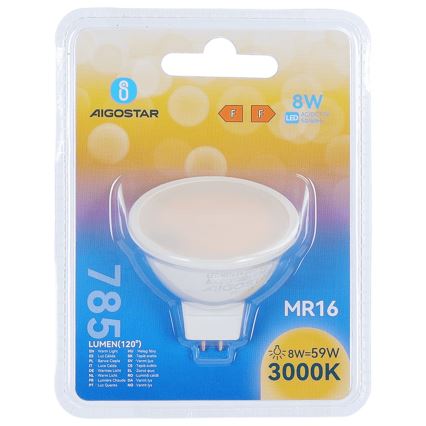 Bec LED MR16 GU5,3/8W/12V 3000K - Aigostar