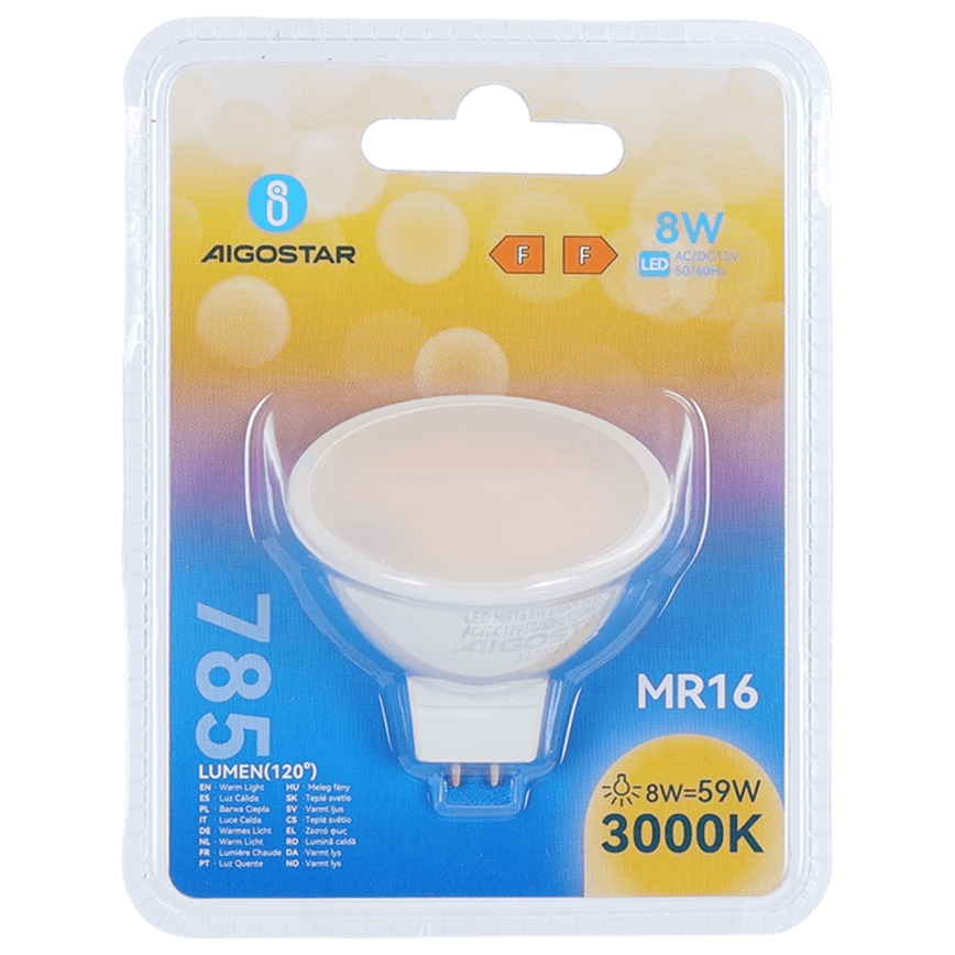 Bec LED MR16 GU5,3/8W/12V 3000K - Aigostar