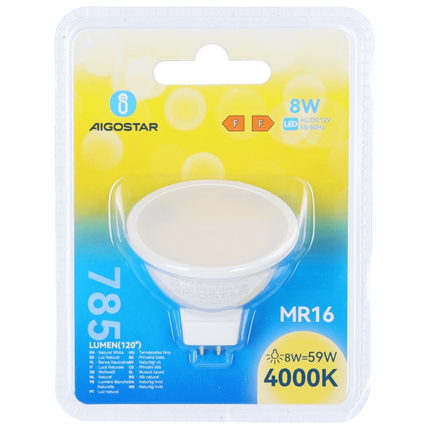 Bec LED MR16 GU5,3/8W/12V 4000K - Aigostar