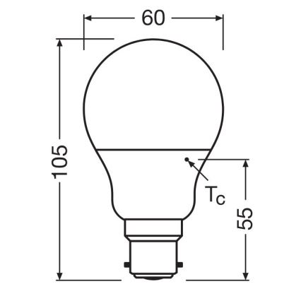 Bec LED Osram A60 B22d/8,5W/230V 2700K