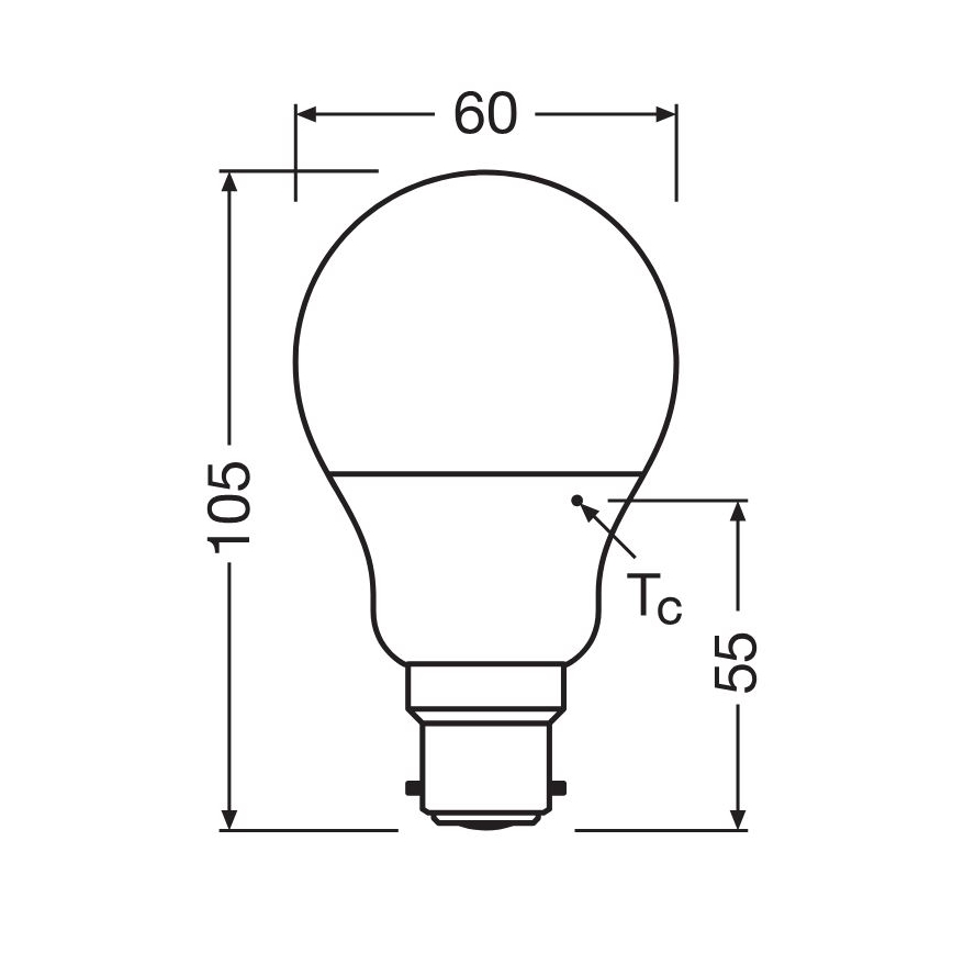 Bec LED Osram A60 B22d/8,5W/230V 2700K