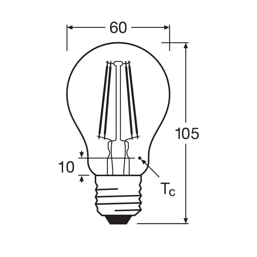 Bec LED Osram FILAMENT A60 E27/6,5W/230V 2700K