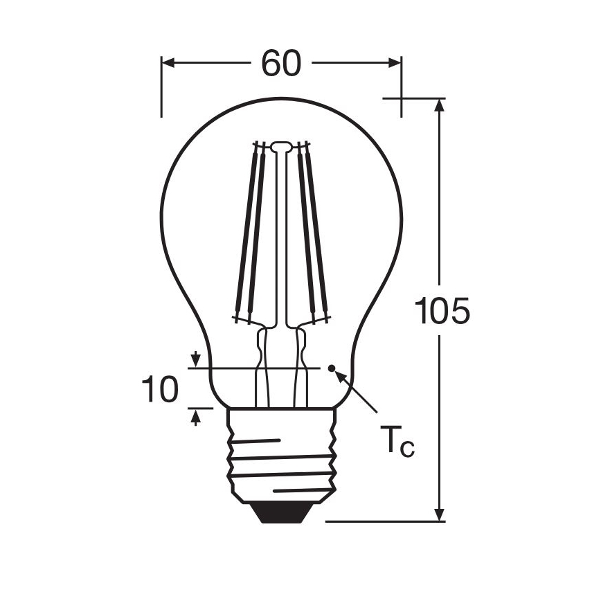 Bec LED Osram FILAMENT A60 E27/6,5W/230V 4000K