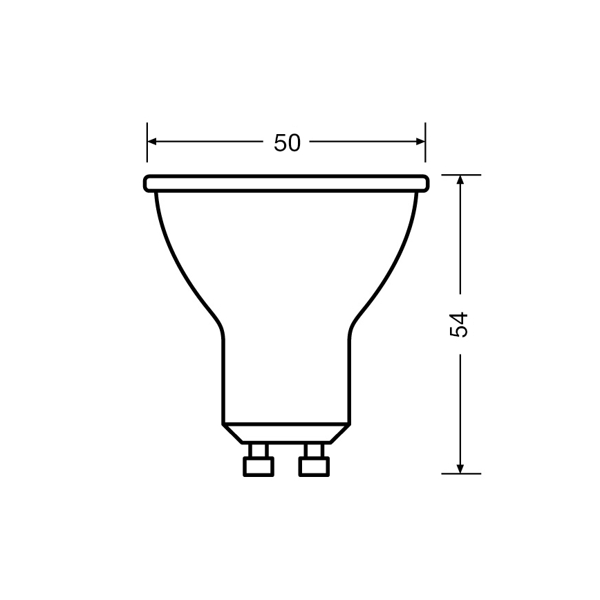 Bec LED PAR16 GU10 cu reflector, 4,5 W, 230 V, 2700 K, 36° - Ledvance