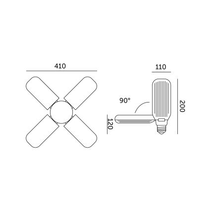 Bec LED pentru creșterea plantelor PLANTY E27/40W/230V 1200K