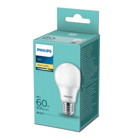 Viewer More natural Bec LED Philips A60 E27/8W/230V 2700K | Luminam