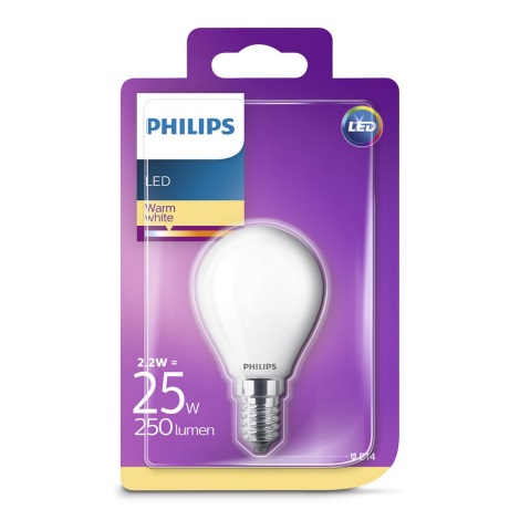 Bec LED Philips E14/2,2W/230V 2700K