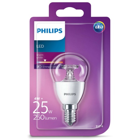 Bec LED Philips E14/4W/230V - LUSTER clar