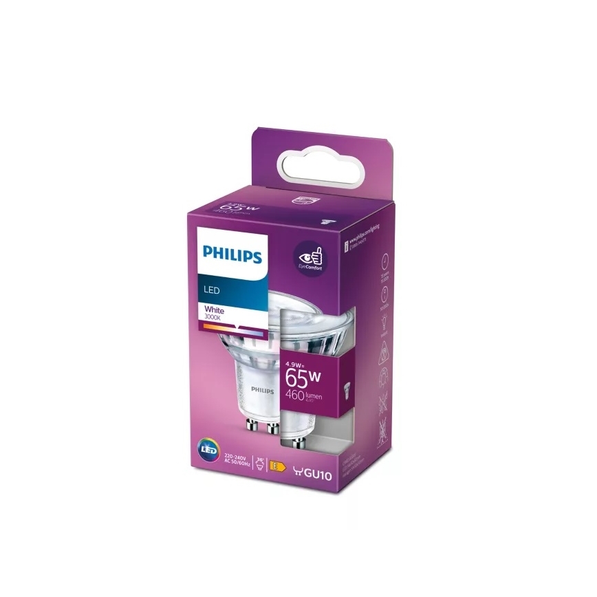 Bec LED Philips PAR16 GU10/4,9W/230V 3000K