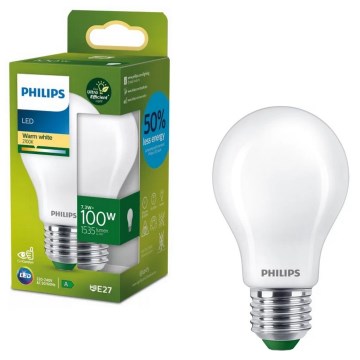 Bec LED Philips ULTRAEFFICIENT A60, E27, 7,3 W, 230 V, 2700 K