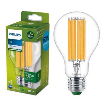 Bec LED Philips ULTRAEFFICIENT FILAMENT A60 E27, 7,3 W, 230 V, 4000 K