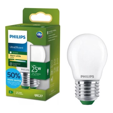 Bec LED Philips ULTRAEFFICIENT P45 E27/1,2W/230V 2700K