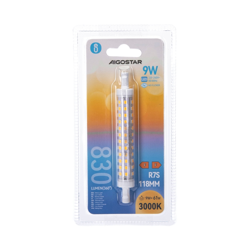 Bec LED R7S/9W/230V 3000K - Aigostar