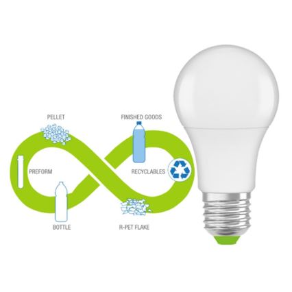 Bec LED realizat din plastic reciclat Ledvance E27/13W/230V 4000K
