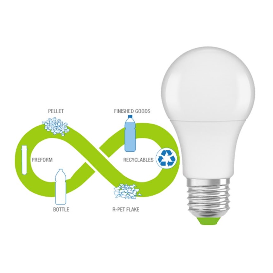 Bec LED realizat din plastic reciclat Ledvance E27/13W/230V 4000K