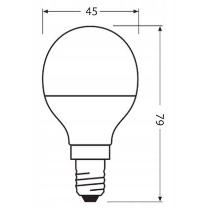 Bec LED realizat din plastic reciclat Ledvance P45 E14/4,9W/230V 2700K