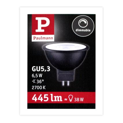Bec LED reflector dimabil GU5,3/6,5W/12V 2700K - Paulmann 28757