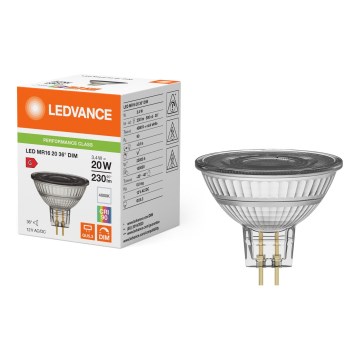 Bec LED reflector dimabil MR16 GU5,3/3,4W/12V 4000K 36° CRI 90 - Ledvance