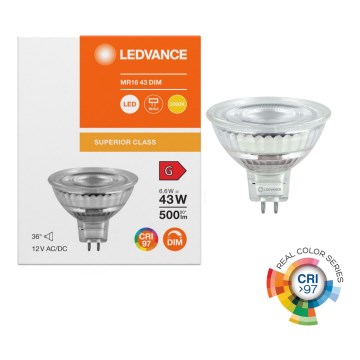 Bec LED reflector dimabil MR16 GU5,3/6,6W/12V 3000K 36° CRI 97 - Ledvance