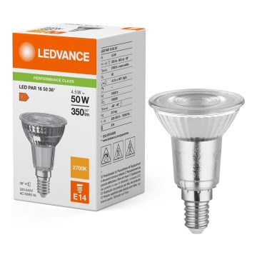Bec LED reflector PAR16 E14/4,5W/230V 2700K 36° - Ledvance