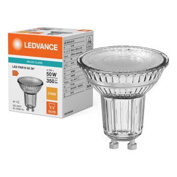 Bec LED reflector PAR16 GU10/4,3W/230V 2700K 36° - Ledvance
