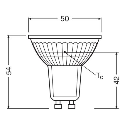 Bec LED reflector PAR16 GU10/4,3W/230V 2700K 36° - Ledvance