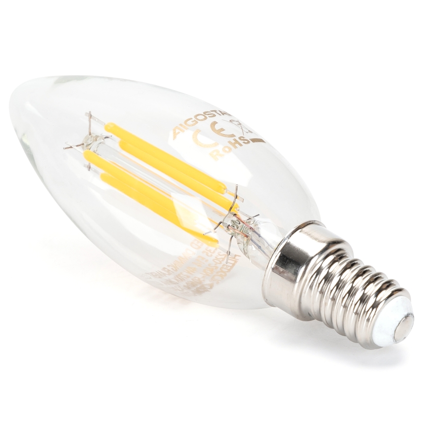 Bec LED reglabil FILAMENT C35 E14/4W/230V 2700K - Aigostar