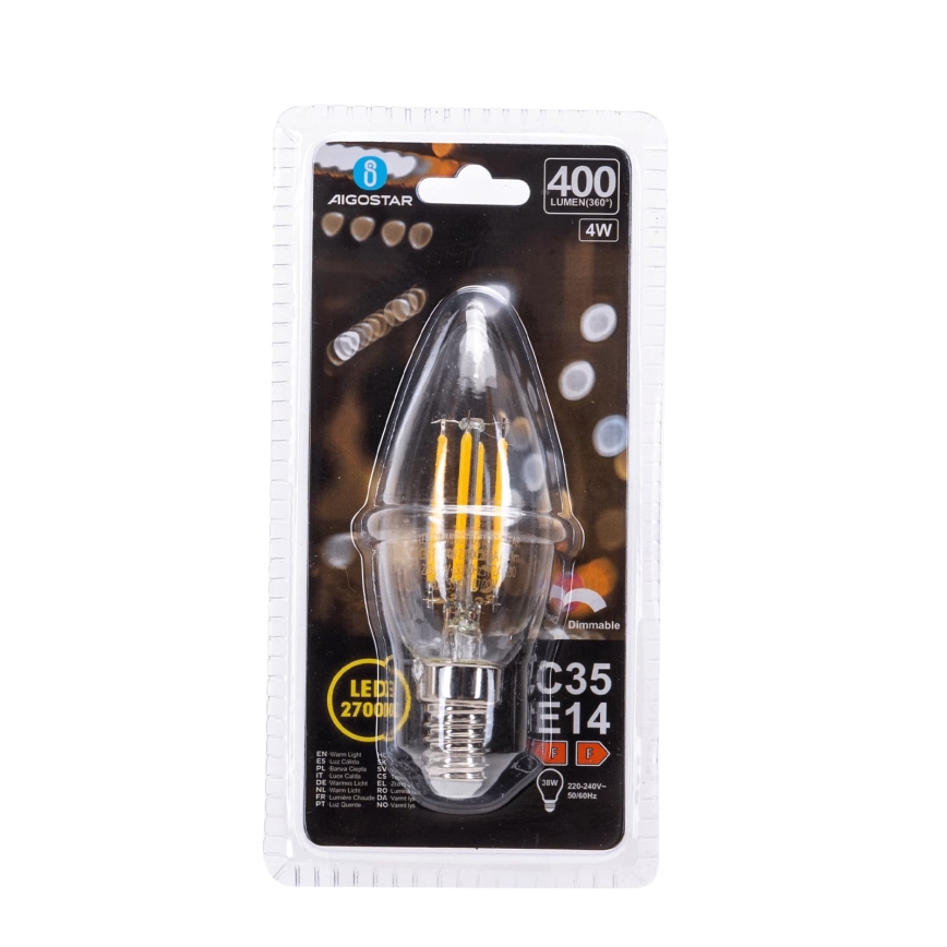 Bec LED reglabil FILAMENT C35 E14/4W/230V 2700K - Aigostar