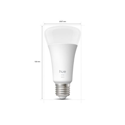 Bec LED reglabil Philips Hue WHITE E27, 13,5W, 230V, 2700K