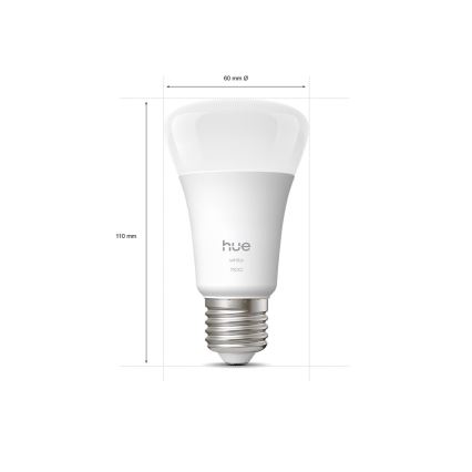 Bec LED reglabil Philips Hue WHITE E27/9,5W/230V 2700K