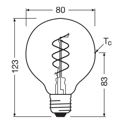Bec LED reglabil VINTAGE FILAMENT E27/4,9W/230V 2200K CRI 90 - Osram