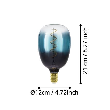 Bec LED reglabil VINTAGE T120 E27/4W/230V 2000K albastru - Eglo 110224