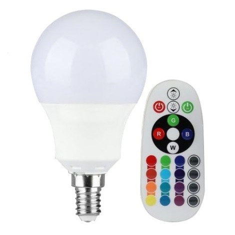 Bec LED RGB dimabil E14/3,5W/230V 6400K + telecomandă
