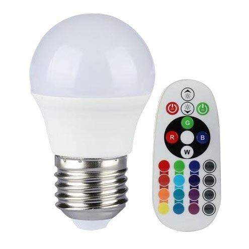 Bec LED RGB dimabil E27/3,5W/230V 6400K + telecomandă