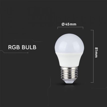 Bec LED RGB dimabil E27/3,5W/230V 6400K + telecomandă