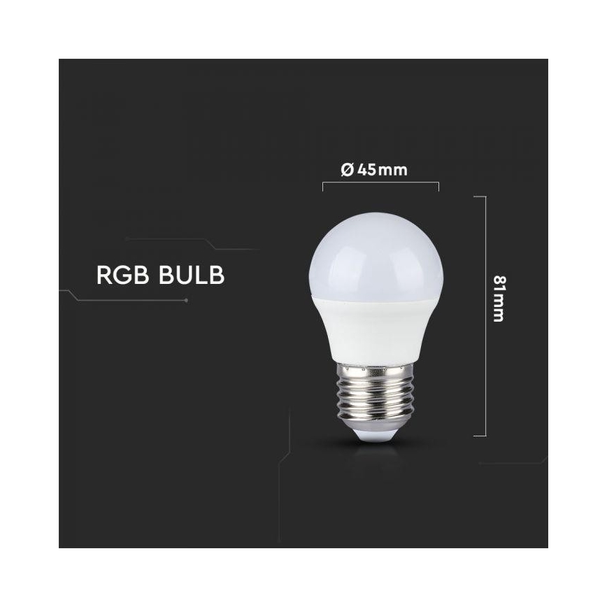 Bec LED RGB dimabil E27/3,5W/230V 6400K + telecomandă