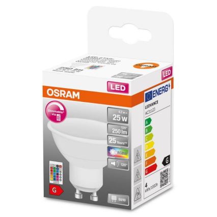 Bec LED RGB dimabil GU10/4,2W/230V 2700K + telecomandă - Osram