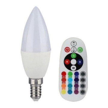 Bec LED RGB reglabil E14/3,5W/230V 6400K + telecomandă