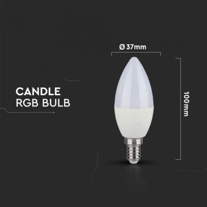 Bec LED RGB reglabil E14/3,5W/230V 6400K + telecomandă