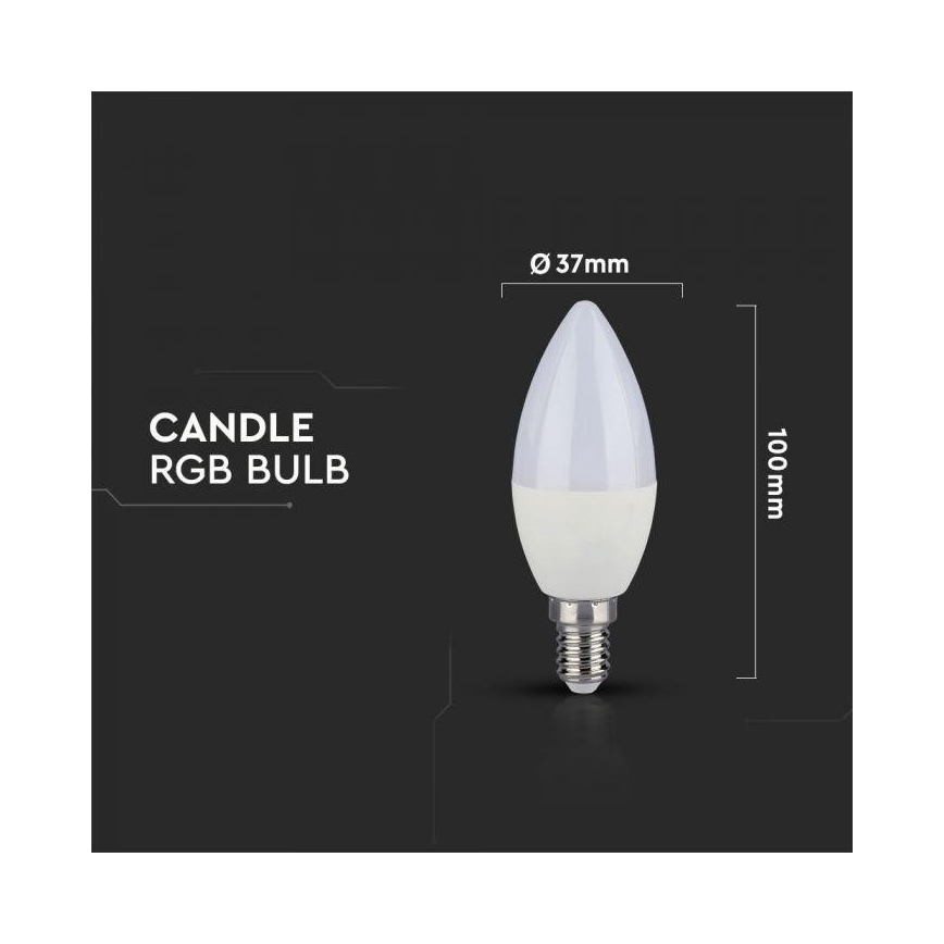 Bec LED RGB reglabil E14/3,5W/230V 6400K + telecomandă