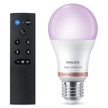 Bec LED RGB reglabil Philips SMART A60 E27/8,5W/230V 2200-6500K + telecomandă