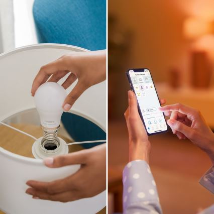 Bec LED RGB reglabil Philips SMART A60 E27/8,5W/230V 2200-6500K + telecomandă