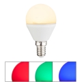Bec LED RGBW dimabil Globo E14/4,9W/230V 2700K + telecomandă