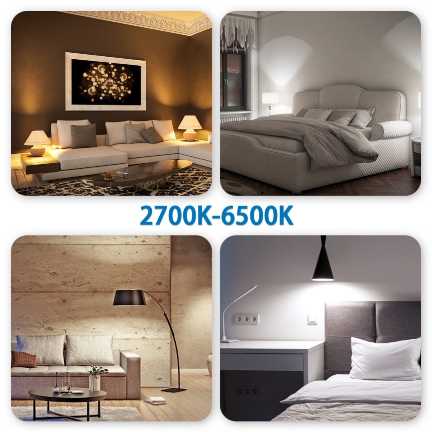 Bec LED RGBW dimabil GU10/4,9W/230V 2700-6500K Wi-Fi Aigostar